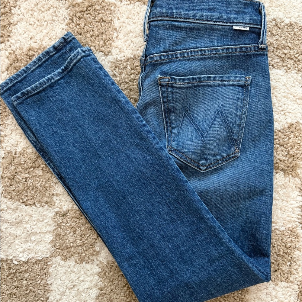MOTHER Mid-Rise Dazzled Ankle Jean